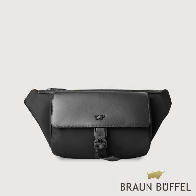 【BRAUN BUFFEL 德國小金牛】台灣總代理 瓦拉頓-B 腰胸包-黑色/BF594-07-BK