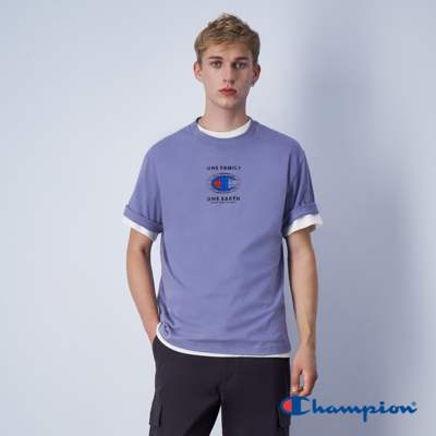 Champion 官方直營-男款 One Family 印花 短TEE(薰衣紫)