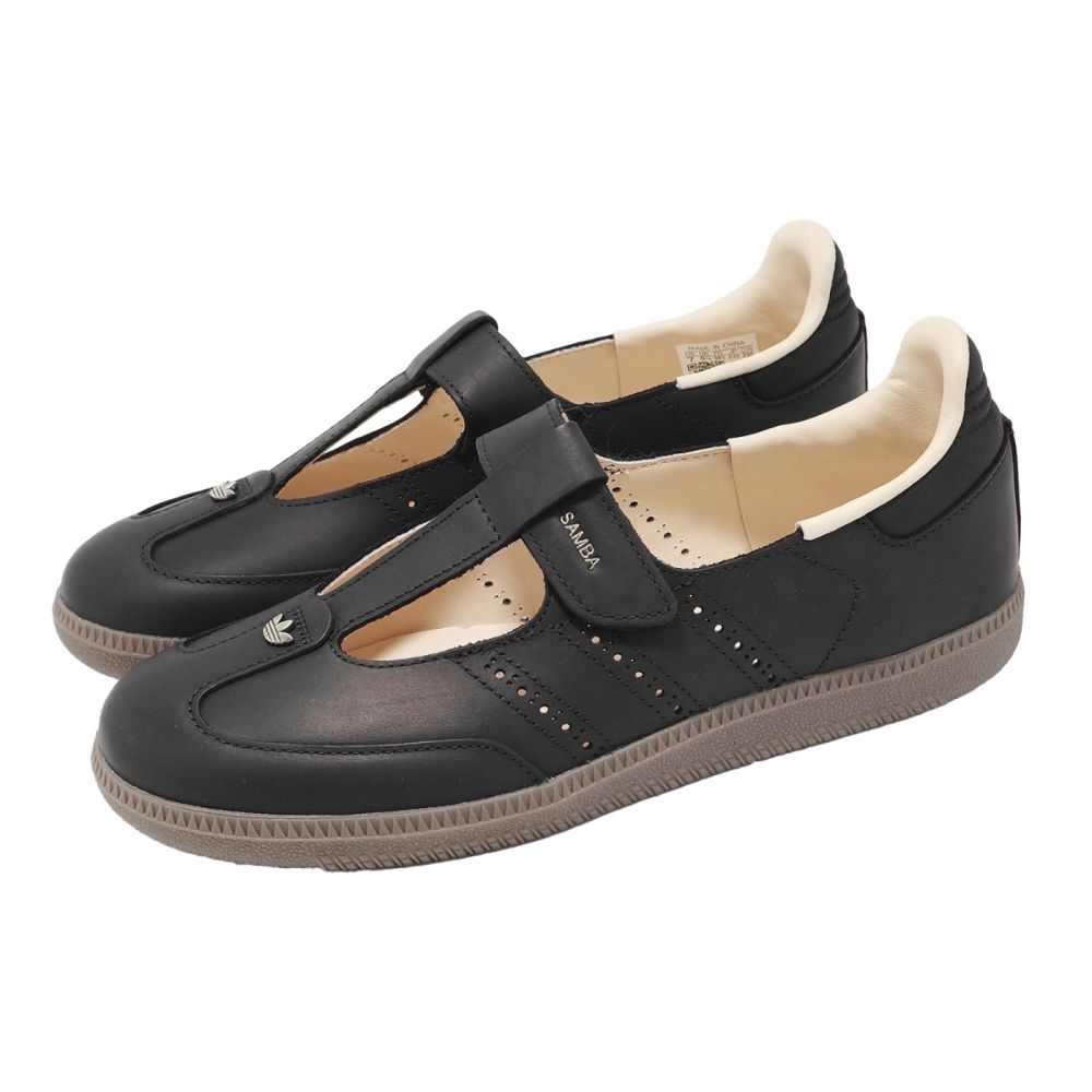 adidas 愛迪達 瑪莉珍鞋 Samba Jane W 女鞋 黑 皮革 休閒鞋 復古 KJ3970