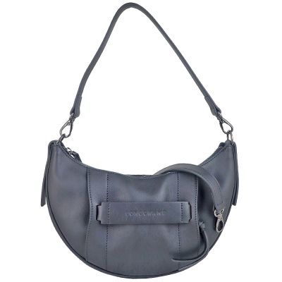 Longchamp 3D 黑色牛皮半月斜背/肩背包