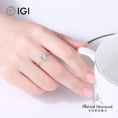 Alesai 艾尼希亞鑽石 IGI 1克拉 D/IF 六爪鑽戒 (培育鑽石 3EX+IDEAL 車工)