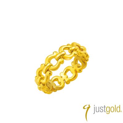 【Just Gold 鎮金店】金緻馬銜 黃金戒指