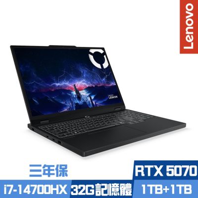 Lenovo 聯想 Legion 5 83LY00SKTW 15.1吋電競筆電 i7-14700HX/RTX5070/16G+16G/1TB+1TB SSD/Win11/三年保/特仕版