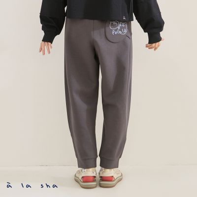 a la sha A口袋球狀鬆緊舒適長褲