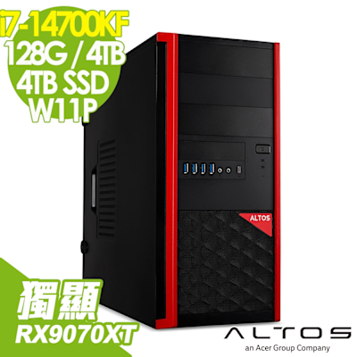 Acer 宏碁 Altos P150F8 水冷工作站 (i7-14700KF/128G/4TB+4TB SSD/RX9070XT-16G/WIFI7/1200W/W11P)