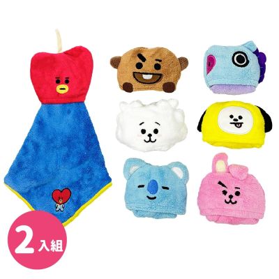 日本丸真 宇宙明星BT21收納式擦手巾 超值二入組