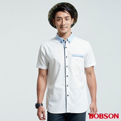BOBSON 男款拼接色襯衫 (26002-80)
