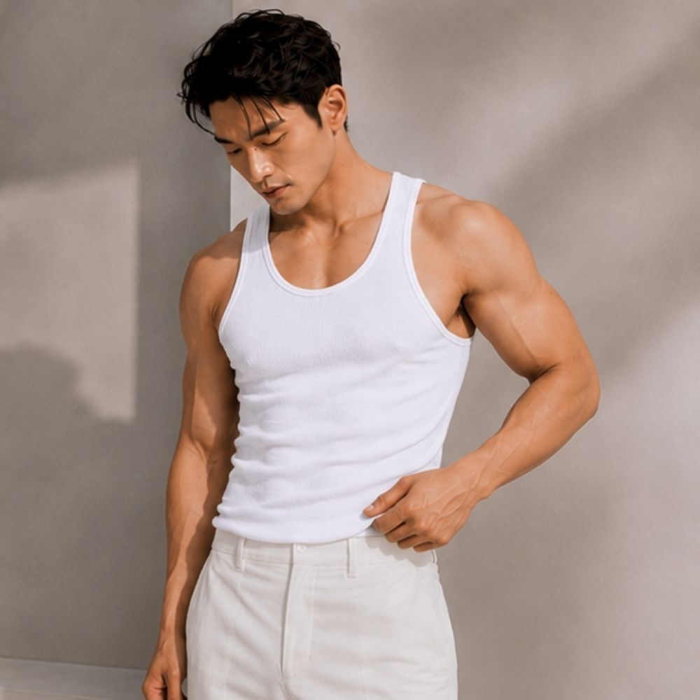 【TELITA】型男純棉運動背心-白色｜男款無袖上衣
