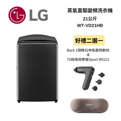 LG樂金 WT-VD21HB 21公斤 AI蒸氣直驅變頻直立洗衣機