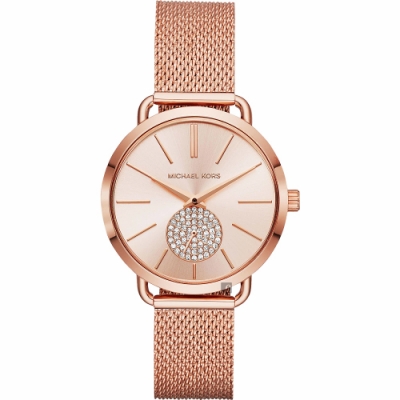 Michael Kors PORTIA 紐約米蘭式女錶 618限定禮遇 送禮推薦-玫塊金/37mm MK3845