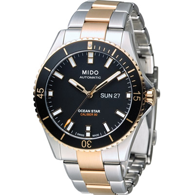 MIDO 美度 官方授權 Ocean Star Captain 海洋之星機械潛水錶-M0264302205100(雙色)/42.5mm(送錶帶)