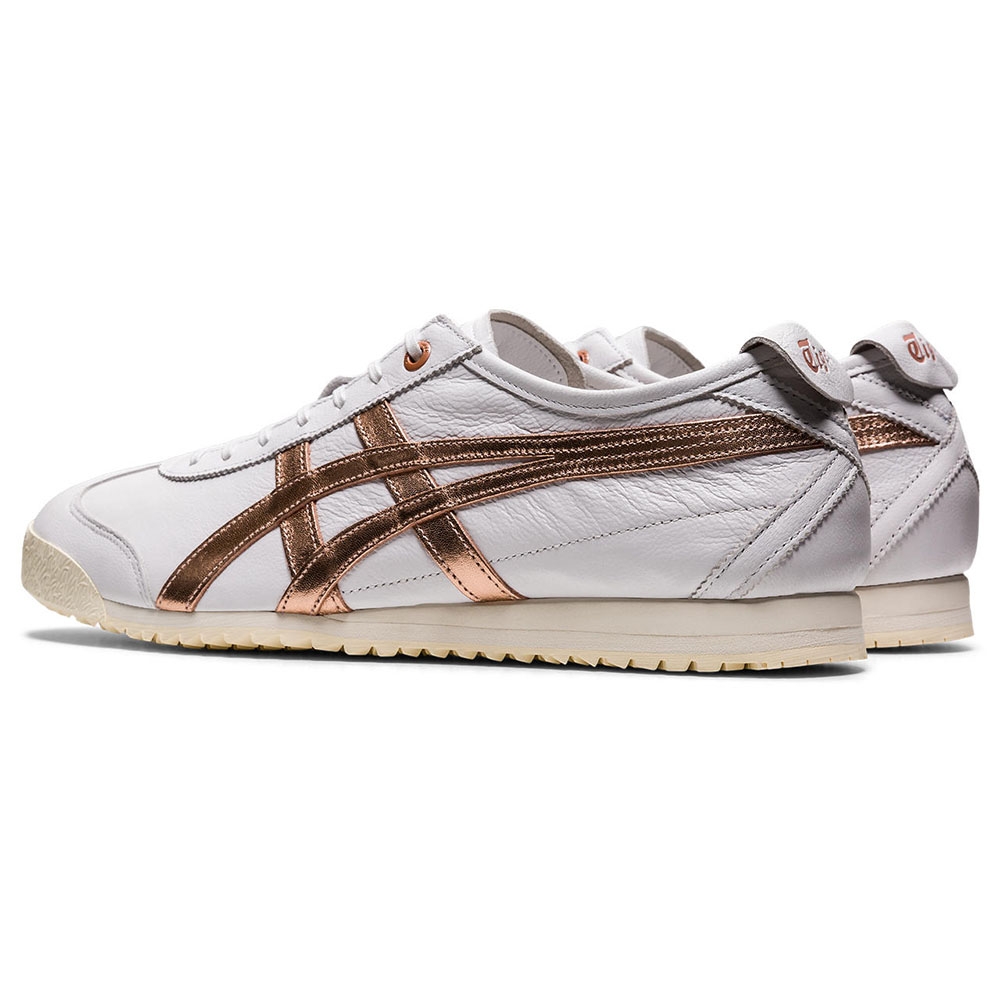 虎36 Onitsuka Tiger】鬼塚虎- 白底玫瑰金虎爪紋MEXICO 66 SD 休閒鞋