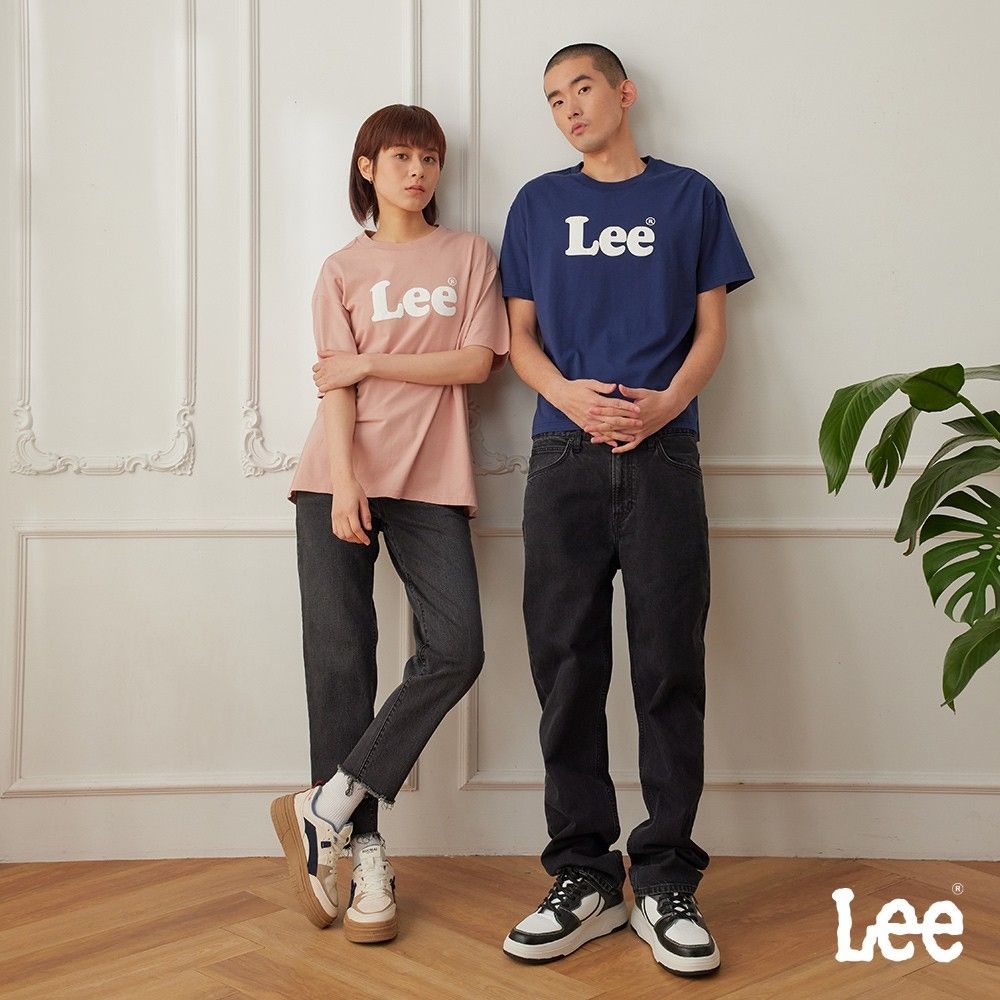 Lee 男女款 季節性版型 Lee大LOGO印花短袖圓領TEE 七色 (深藍)