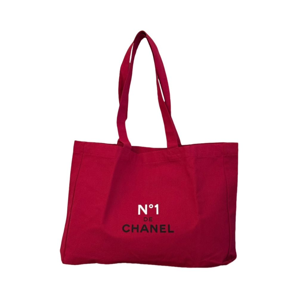 CHANEL N°1 經典紅帆布托特包大容量購物袋法國製| 肩背包/購物包