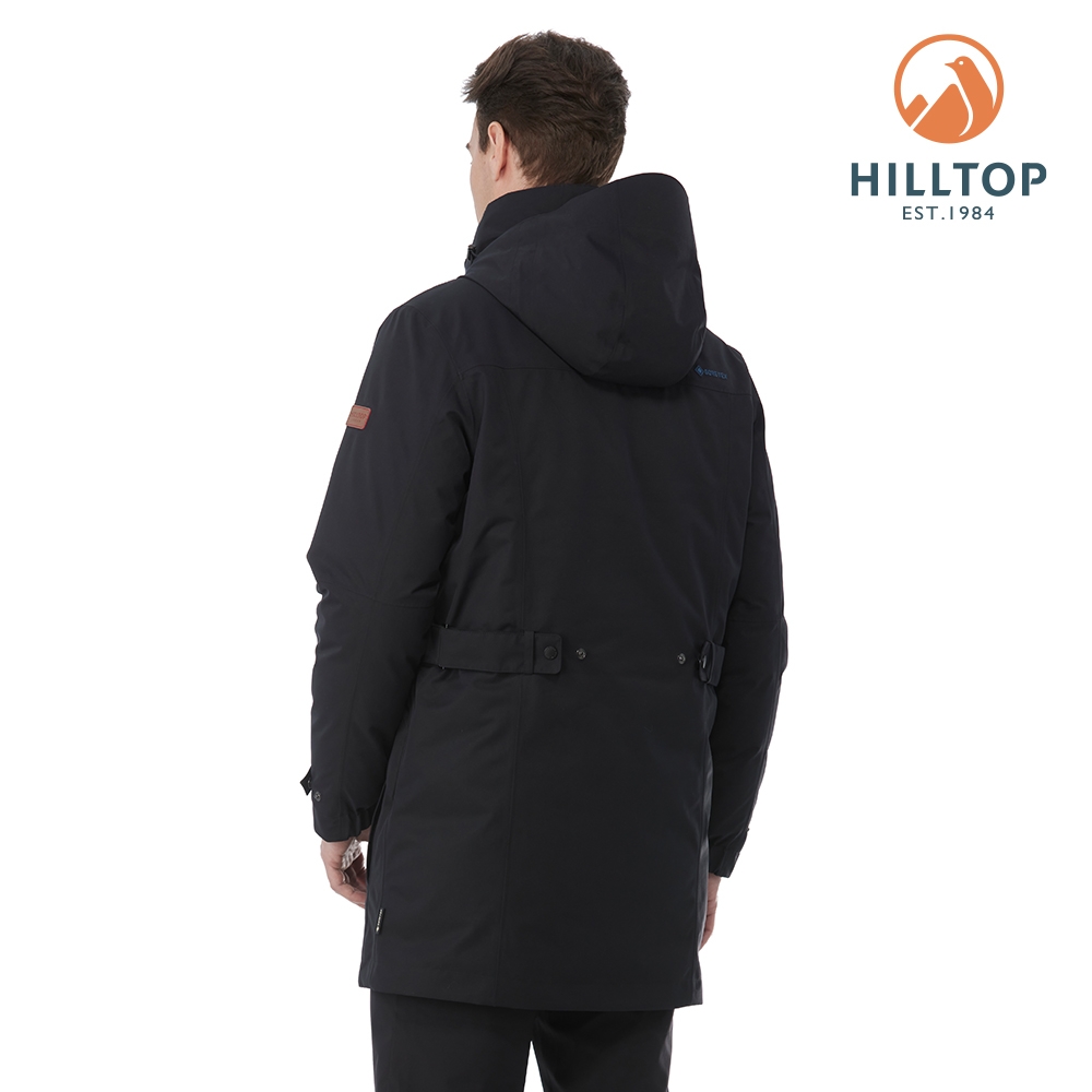 HILLTOP山頂鳥GORE-TEX 二合一防水羽絨長大衣男款黑