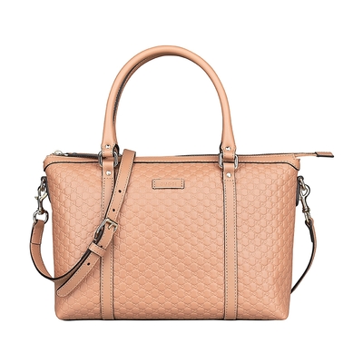 GUCCI 古馳 SSIMA系列壓紋LOGO雙G壓紋牛皮拉鍊手提斜背兩用包(駝)