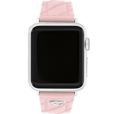 COACH Apple Watch 錶帶 38/40/41mm適用 粉紅色菱格紋矽膠錶帶 寵愛媽媽 送禮推薦 (不含手錶)