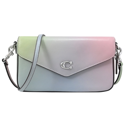 COACH WYN  品牌C字LOGO漸層設計翻蓋斜背包(迷幻色)