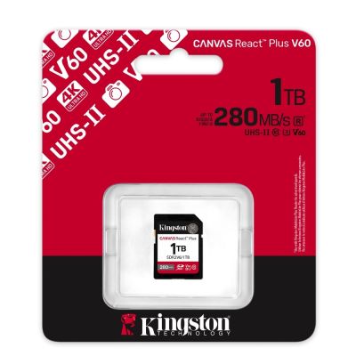 金士頓 SDR2V6 SDXC V60 UHS-II 1TB CANVAS React Plus 記憶卡 SDR2V6/1TB