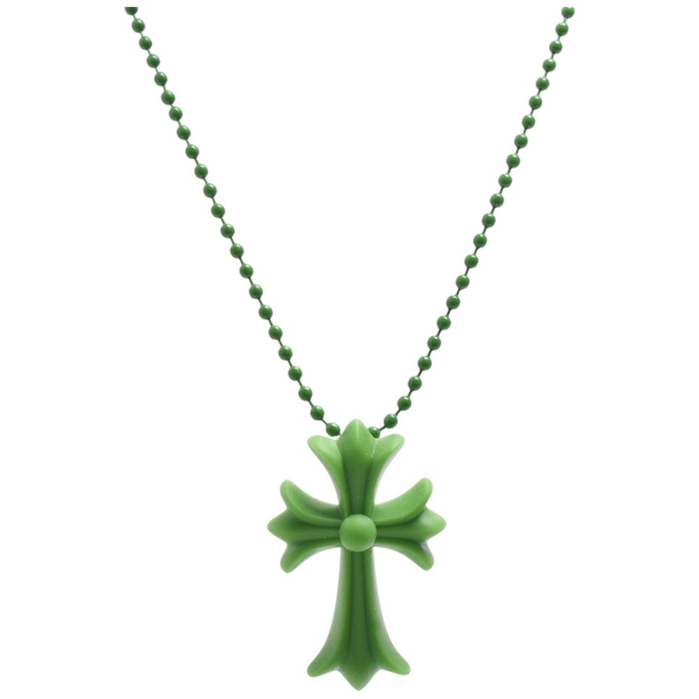 Chrome Hearts  克羅心十字花造型橡膠項鍊(綠色)