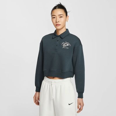 NIKE AS W NSW PHNX FLC COLLARED PO 女 長袖上衣 IM7487390