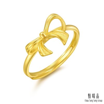 點睛品 浪漫蝴蝶結 黃金戒指【網路獨家款】