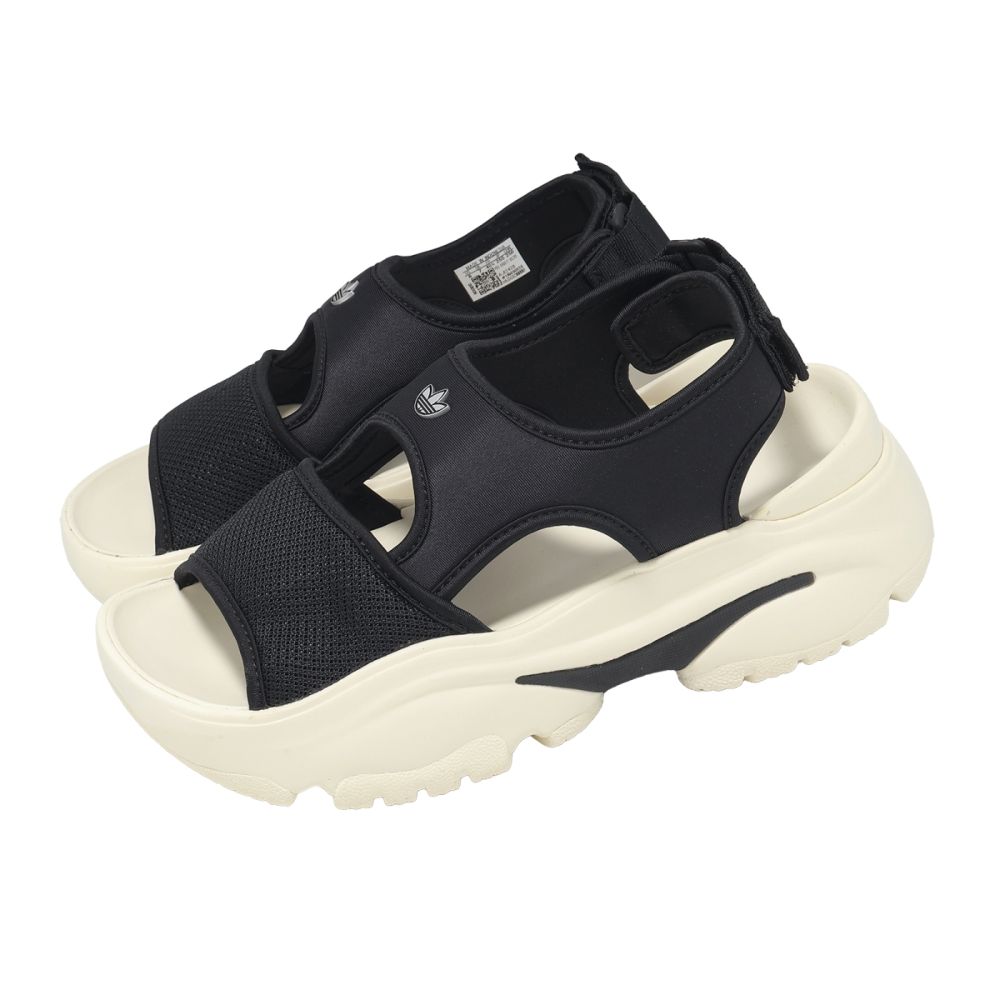 adidas 愛迪達 涼鞋 Ozgaia Sandal W 女鞋 黑 白 魔鬼氈 厚底 增高 三葉草 JI2428
