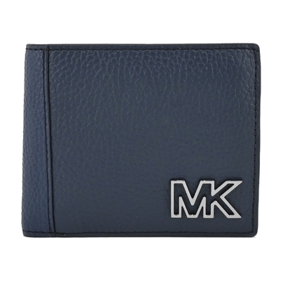 MICHAEL KORS COOPER牛皮簍空LOGO男款零錢袋短夾-海軍藍