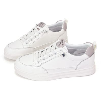 Robinlo 真皮煥彩珍珠厚底休閒鞋小白鞋 BARTLEY 莓果粉