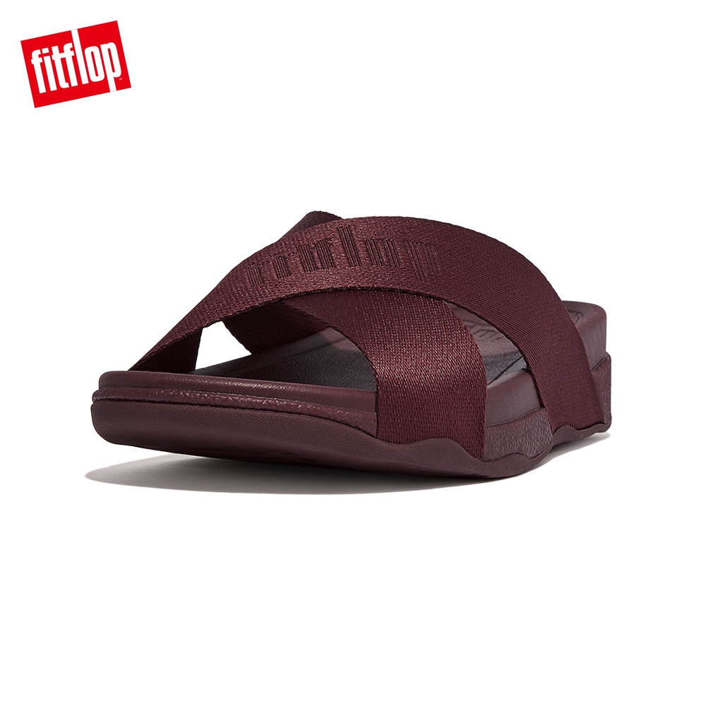 【FitFlop】SURFER WOVEN-LOGO WEBBING CROSS SLIDES編織LOGO交叉涼鞋-男(葡萄紫) (葡萄紫)