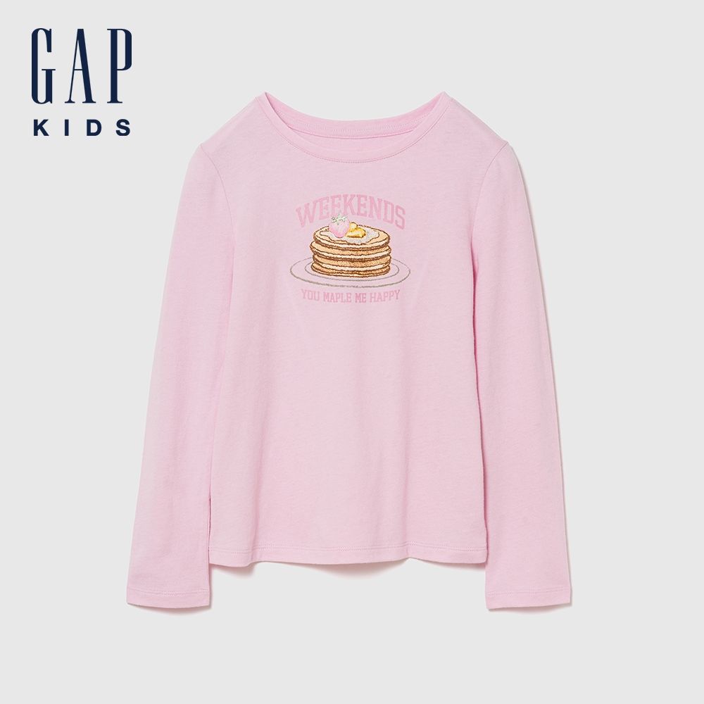 【GAP】兒童圖案T恤-玫瑰霧(915888) (玫瑰霧)