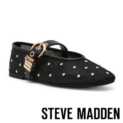 STEVE MADDEN-透膚波點鉚釘瑪莉珍鞋 LUCIA-ST-黑色