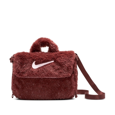 NIKE 側背包 童包 小包 斜背包 毛毛包 運動包 Y NK FX FUR CROSSBODY 紅 FZ1329-231