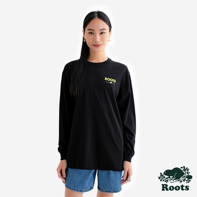 Roots女裝- NATURE TECH OVERSIZED 長袖上衣-黑色
