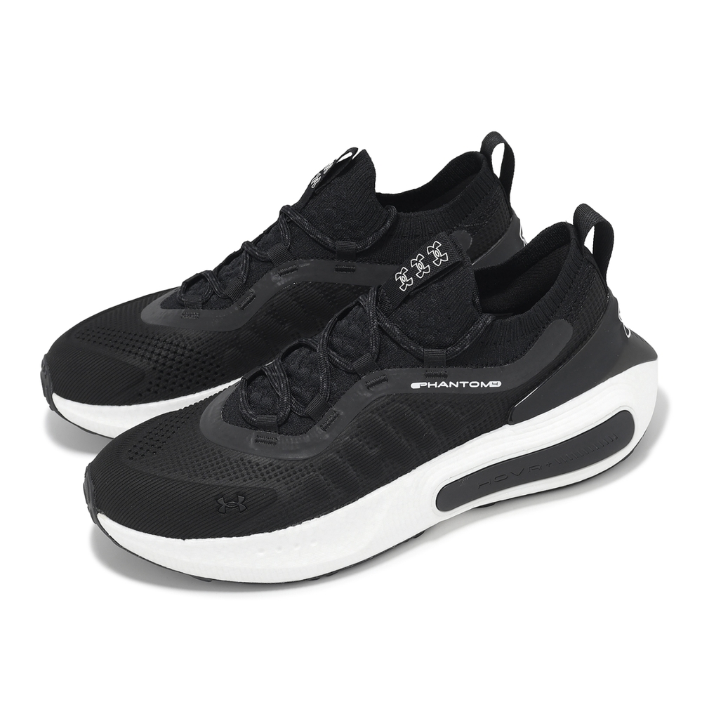 Under Armour 慢跑鞋 Phantom 4 男鞋 黑 白 針織 緩衝 反光 運動鞋 UA 3027593001