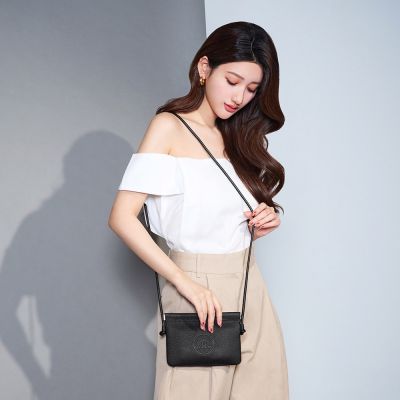 2R Hemez赫梅斯輕量隨身牛皮斜背迷你包 夜黑