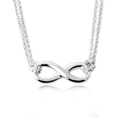 二手品Tiffany&Co.蒂芙尼 無限符號雙鍊925純銀項鍊
