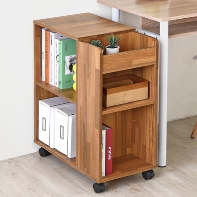 HOPMA家具 多功能收納置物櫃 台灣製造 桌櫃 沙發邊櫃 滑輪 美背-寬30 x深60x高69cm