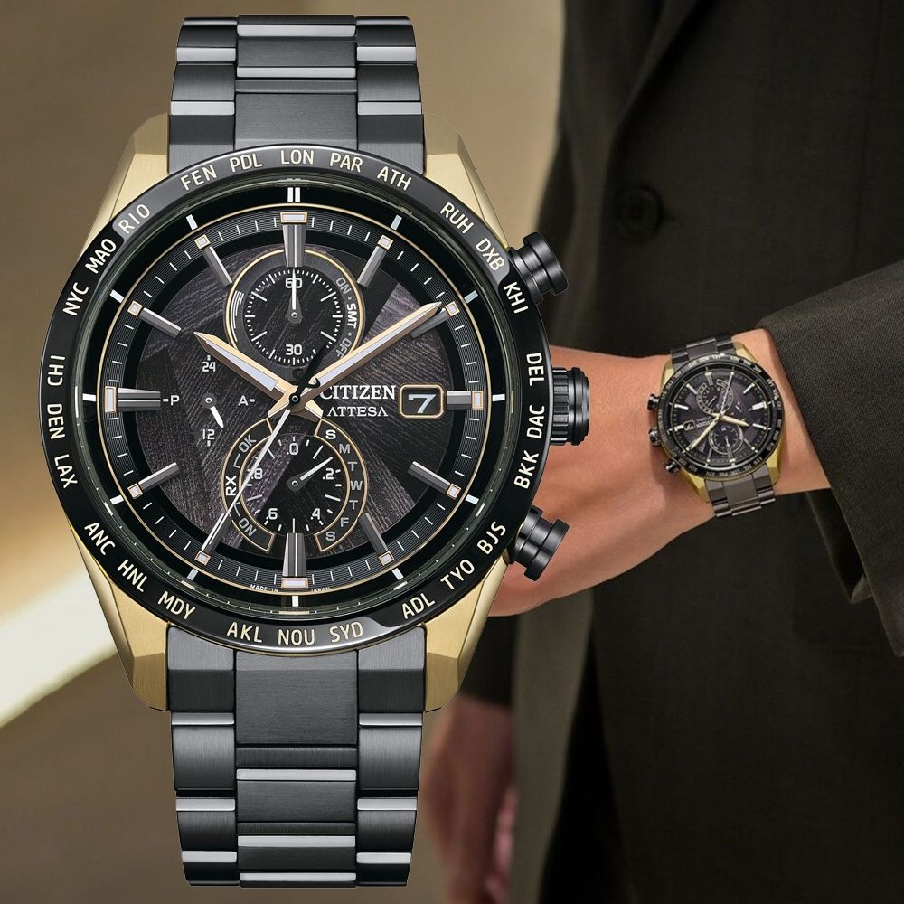 CITIZEN星辰 ATTESA系列 闇影之光 光動能50週年 電波計時腕錶 錶 手錶 送禮 42mm/AT8384-58E