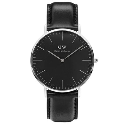 Daniel Wellington DW 手錶 Classic Sheffield 40mm爵士黑真皮皮革錶 DW00100133