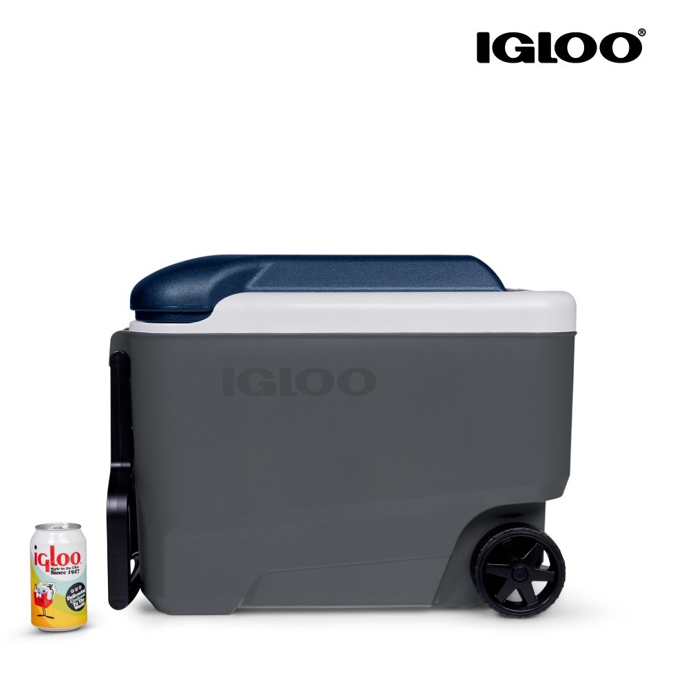IGLOO MAXCOLD 系列五日鮮40QT 拉桿冰桶 34226【深灰色-深藍色蓋】