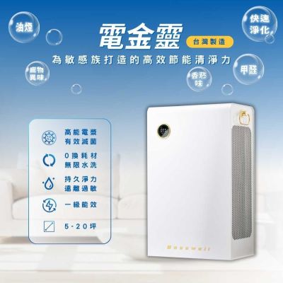 【BOSSWELL博士韋爾】Breo Air 電金靈 零耗材全滅菌清淨機 CL3-0140V 加大風量60% 雙感測器