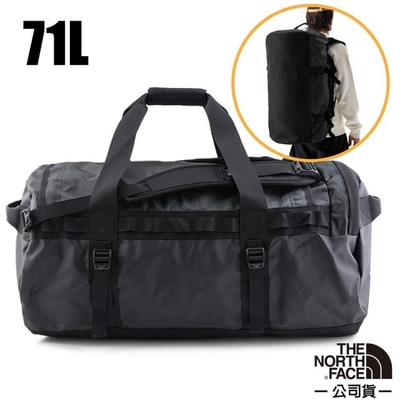 【The North Face】Base camp duffel 防水耐磨背提兩用旅行袋71L.手提後背行李袋.旅行背包_52SA-53R 時尚黑