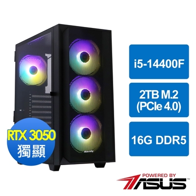 華碩B760平台[領航鬥士]i5-14400F/16G/RTX 3050/2TB_M2