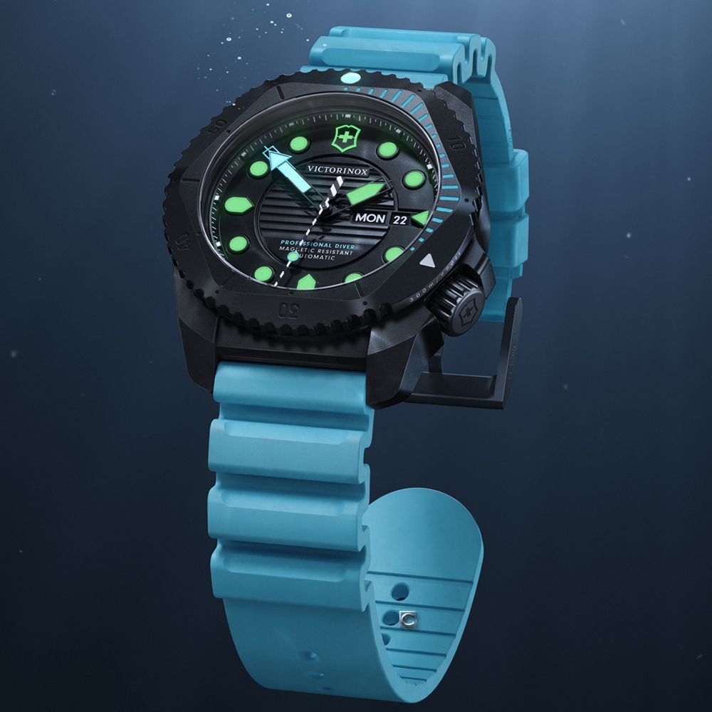 VICTORINOX 瑞士維氏 Dive Pro 300米 鈦金屬潛水機械腕錶 男錶 手錶-43mm藍 VISA-242071