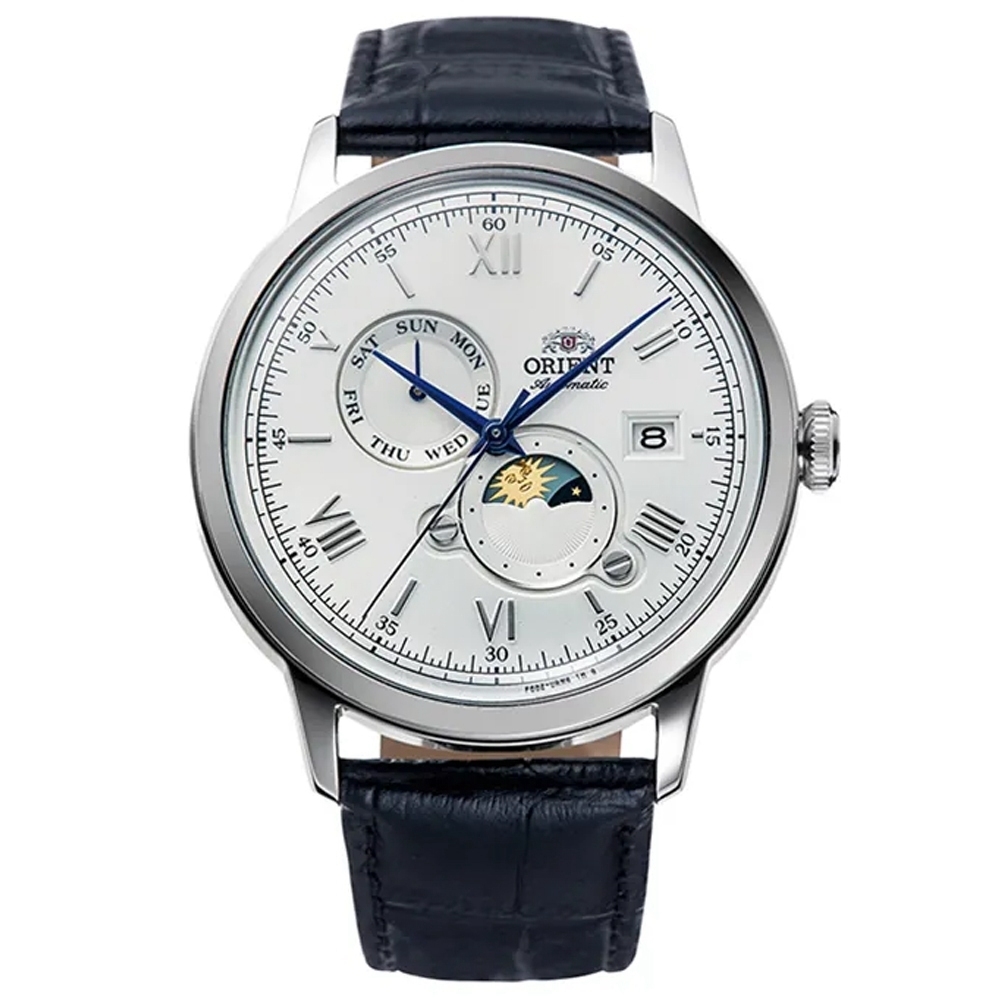 ORIENT 東方錶 官方授權 SUN&MOON 時尚日月相 機械錶-男錶(RA-AK0802S)41.5mm
