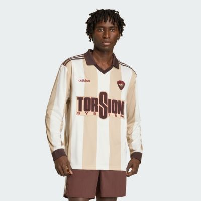 Adidas 愛迪達 Brit Hme Jersey KV6875 男 長袖上衣 休閒長袖 球衣 米 棕 亞版