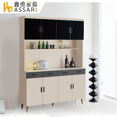 ASSARI-防火防潮全鋁5.3尺餐櫃全組(寬160x深43x高195cm)