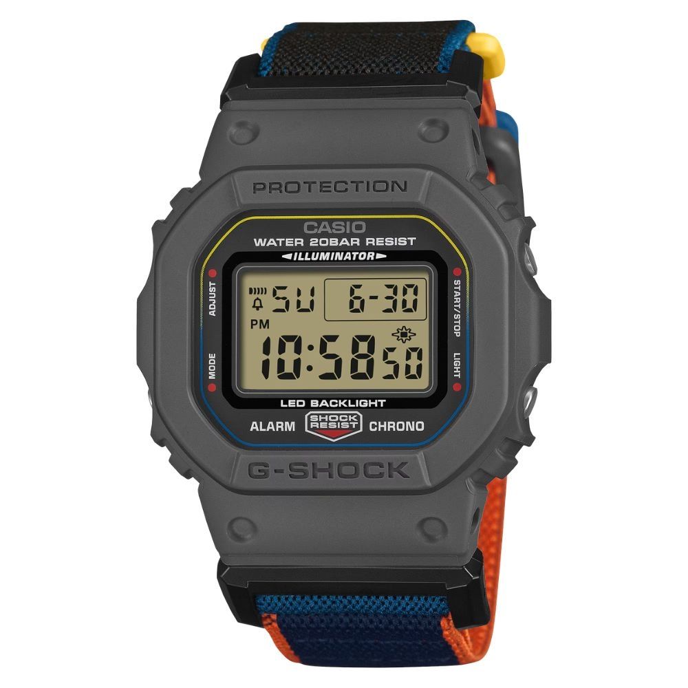 CASIO卡西歐 G-SHOCK FIDLOCK磁吸機械鎖定扣環 俐落流暢 灰 DW-5600MNC-8A2_42.8mm