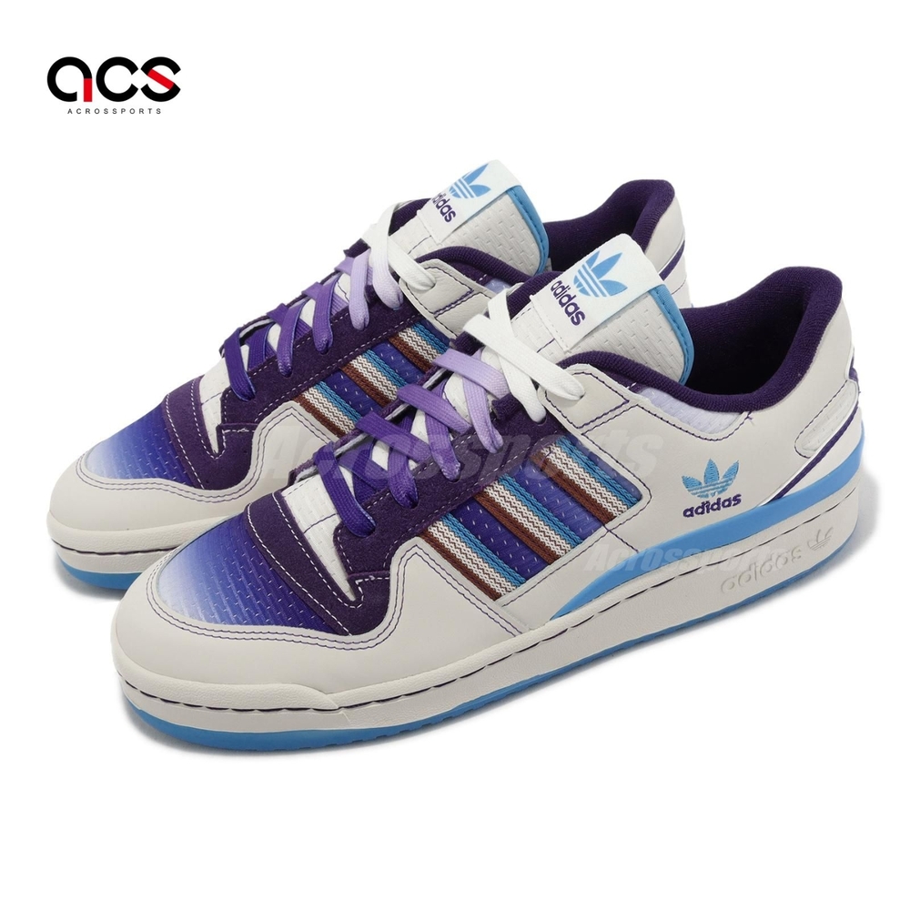 adidas 休閒鞋Forum 84 Low CL 男鞋白藍紫漸層編織復古三葉草愛